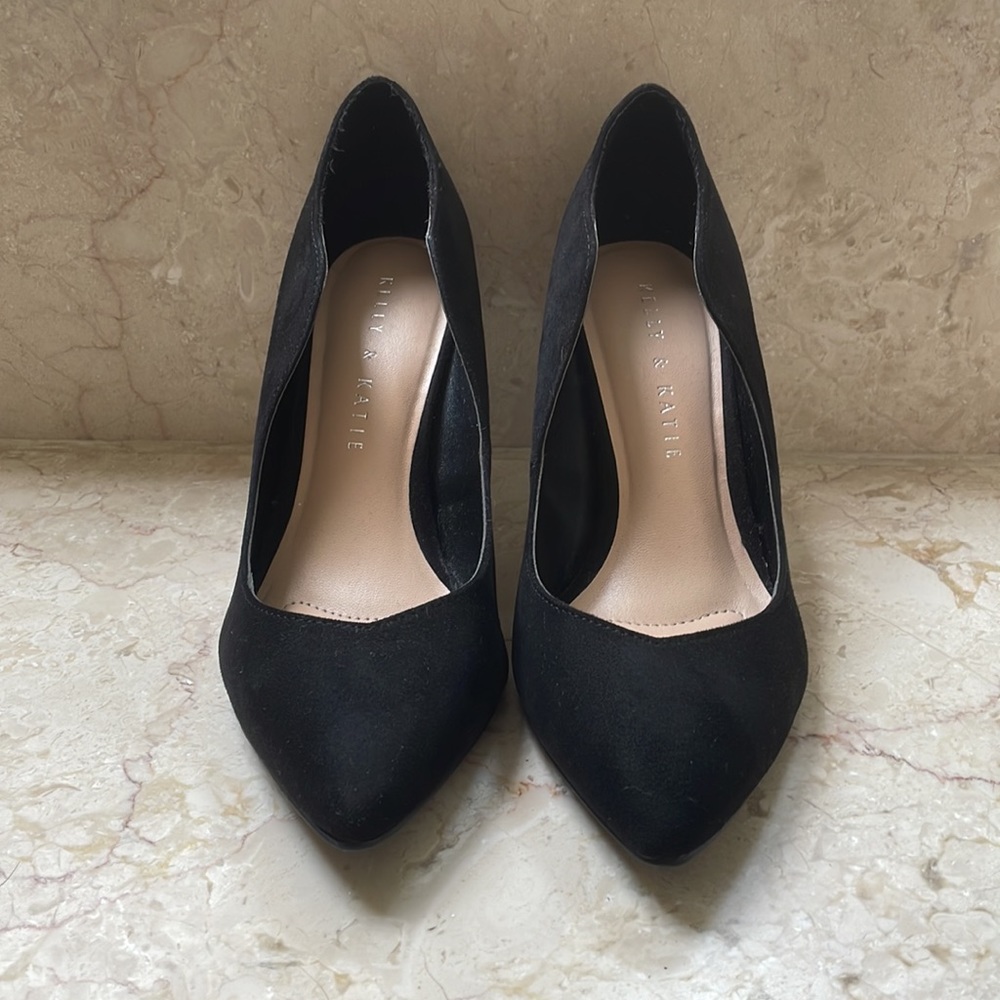 Kelly & Katie Black Suede 3” High Heels